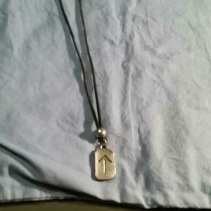 Vintage pewter warrior rune necklace / choker